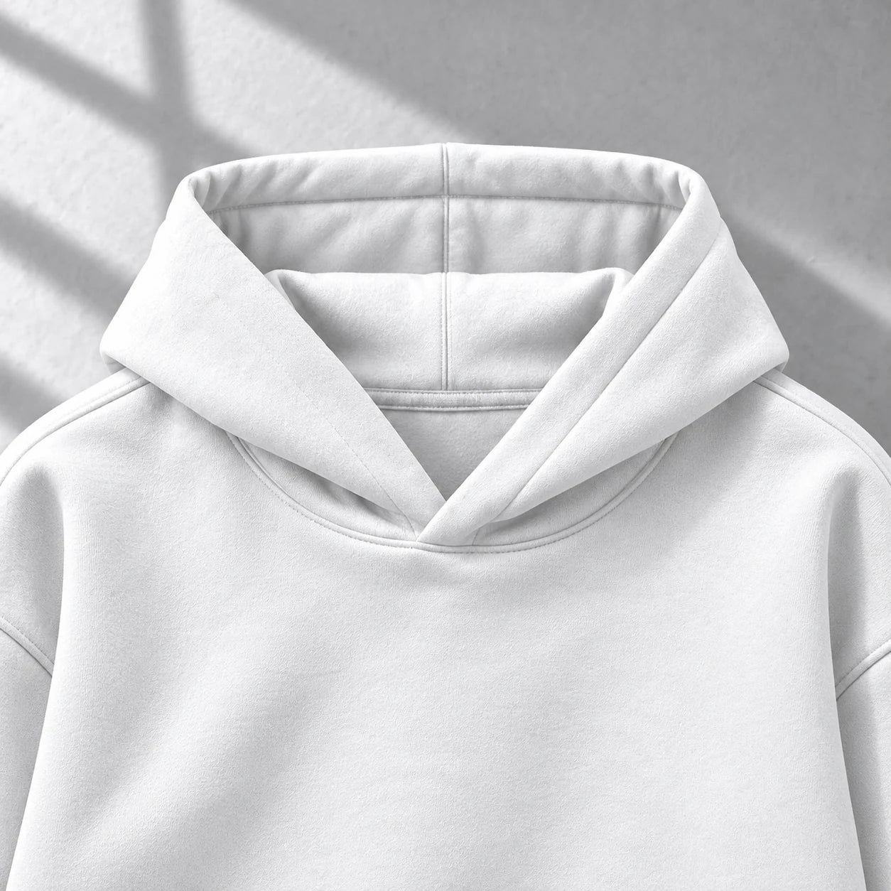 Hoodie TOJI FUSHIGURO — Jujutsu Kaisen, Blanco 280 g: detalle de confección sin estampados.